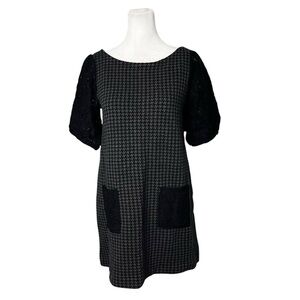 Anthropologie Postmark Black Houndstooth Tunic Dress Size XS